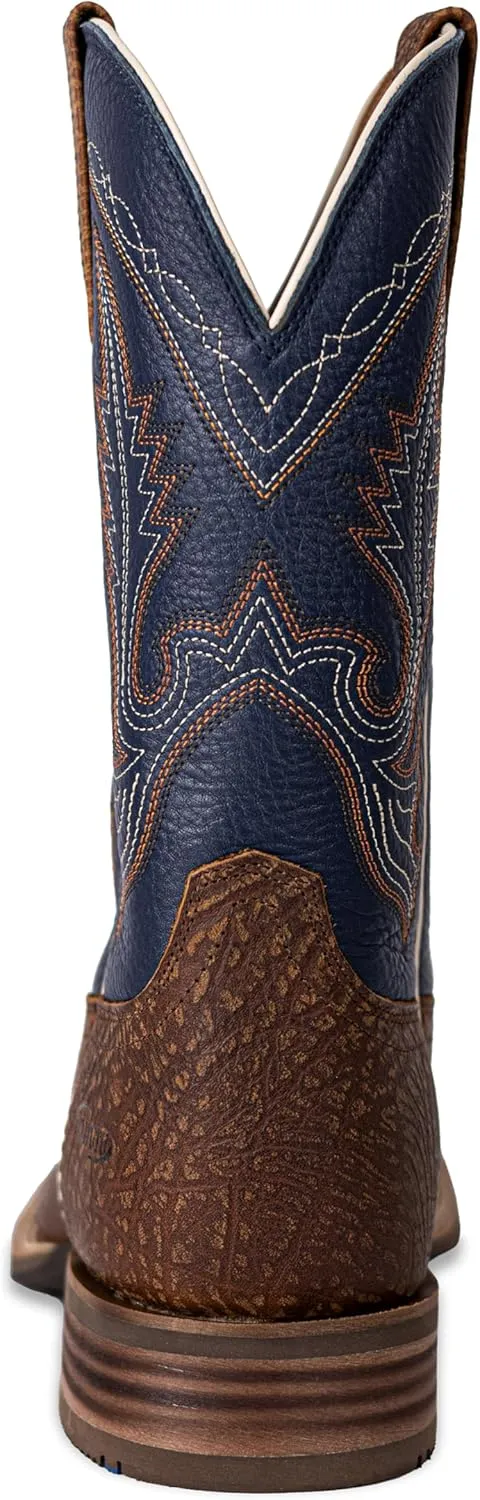 Men??s Western Cowboy Boots, Fashionable Embroidered Full Grain Leather, Square Toe Pull-On, 4-Layer Composite Sole, Slip-Resistant Work & Riding Boots