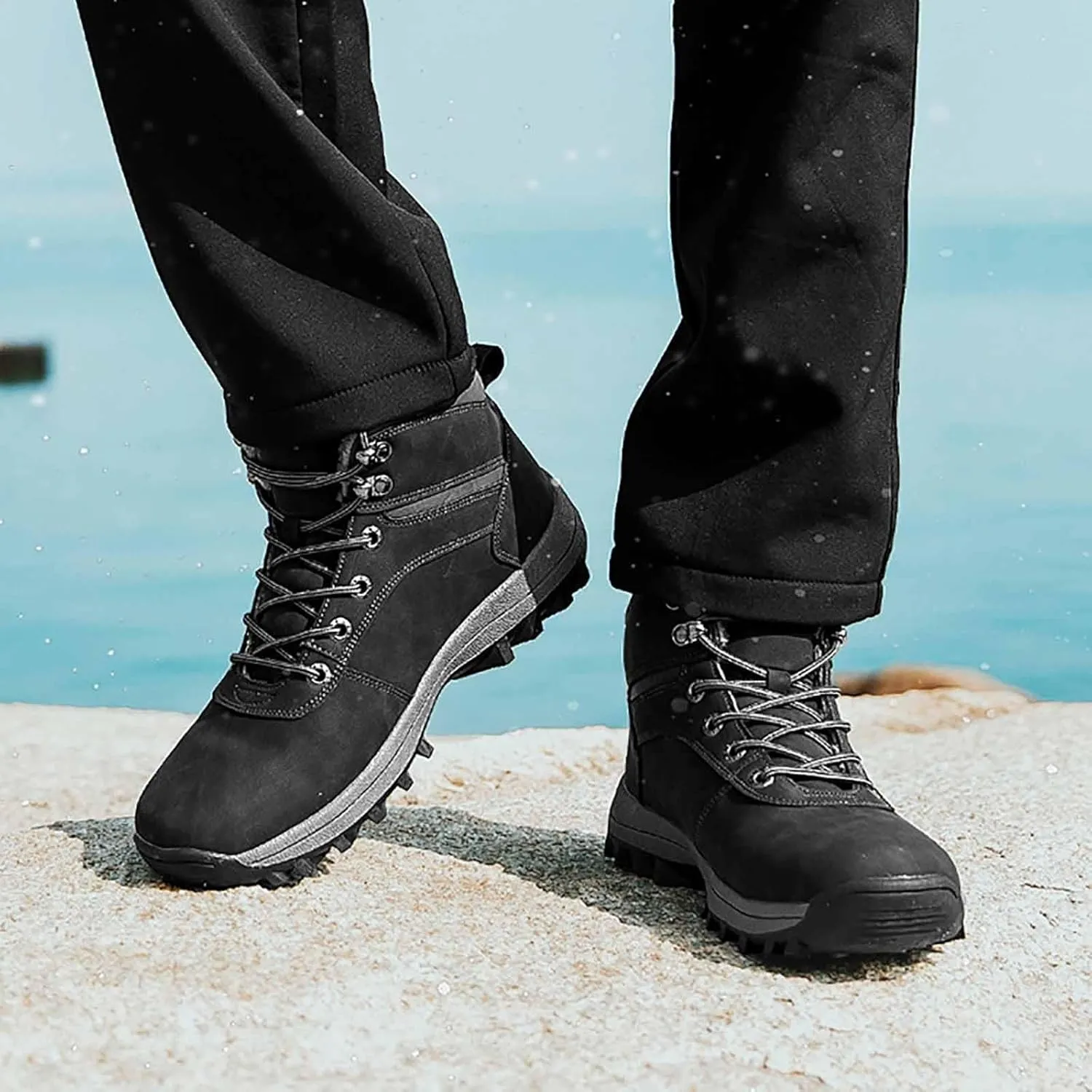 Mens winter Tactical Boots, Lightweight Combat Boots, Water Resistant Lightweight Hiking Boots, Outdoor Men's Tactical Military Combat Ankle Boots, Work Boots