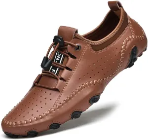 mitvr Men??s Casual Leather Loafers Shoes Penny Loafers Moccasin Flats Boat Shoes