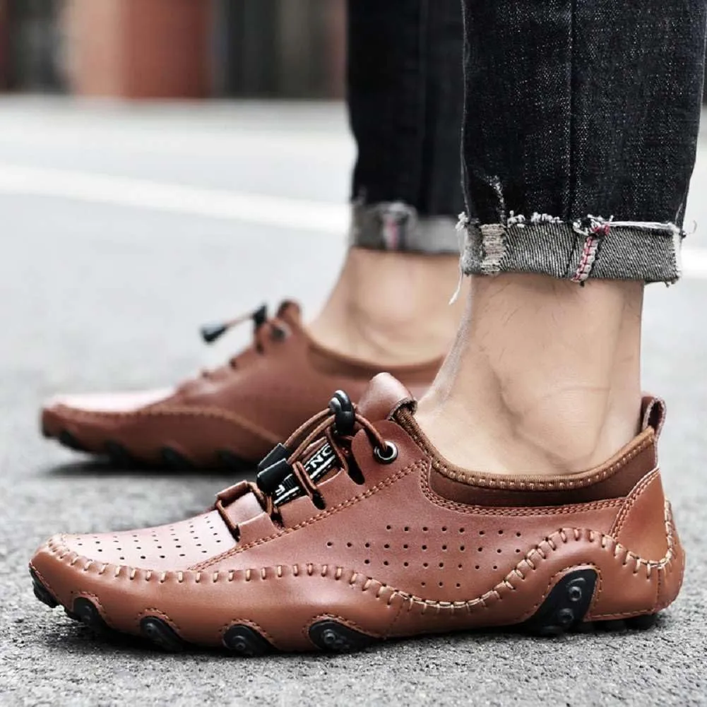 mitvr Men??s Casual Leather Loafers Shoes Penny Loafers Moccasin Flats Boat Shoes