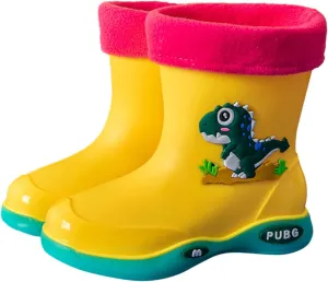 New Kids Girls Cartoon Children's Rain Boots Non Slip Children Water Shoes Classic Children Rain Boots for Girls Size 4