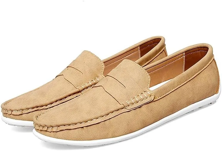 New Mens Loafers Penny Loafers PU Leather Driving Loafers Comfortable Anti-Slip Flexible Outdoor Slip-ons