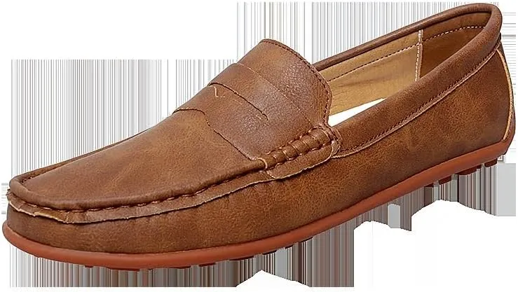 New Mens Loafers Penny Loafers PU Leather Driving Loafers Comfortable Anti-Slip Flexible Outdoor Slip-ons