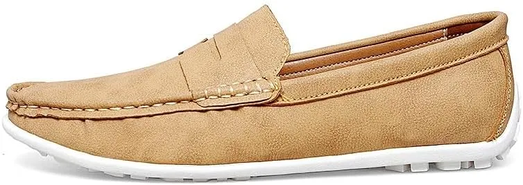 New Mens Loafers Penny Loafers PU Leather Driving Loafers Comfortable Anti-Slip Flexible Outdoor Slip-ons