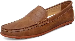 New Mens Loafers Penny Loafers PU Leather Driving Loafers Comfortable Anti-Slip Flexible Outdoor Slip-ons