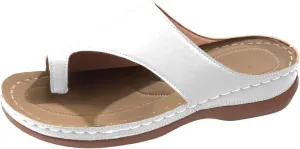 Orthopedic Sandals for Women Summer Arch Support Flat Wide Width Leather Wedge Sandals Damping Sole Walking Shoes2
