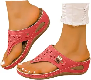 Orthopedic Sandals for Women,Womens Cushion Flip Flops 2025 Summer Dressy Casual Walking Sandals for Women with Arch Support Summer Comfortable Slip On Flip Flops Vacation Sandals