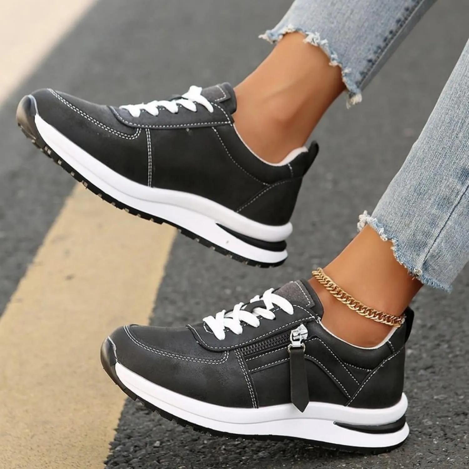 Orthopedic Tennis Shoes for Women Arch Support Wide Width Comfort Wear Orthowear Shoes Plantar Fasciitis Fashion Sneakers Walking Running Casual Shoe Nurse Babe Shoe Comfortable Breathable