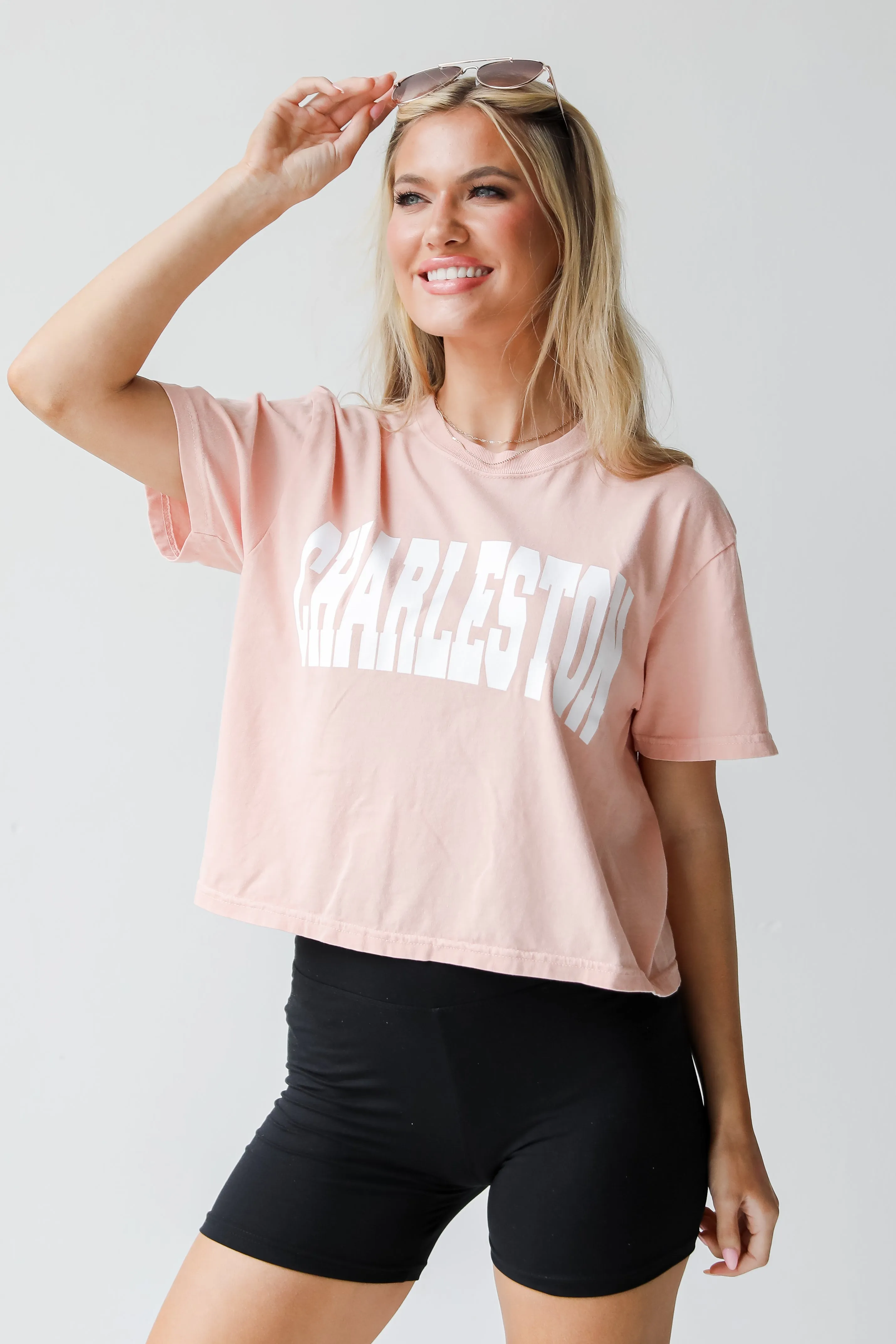 Peach Charleston Cropped Tee