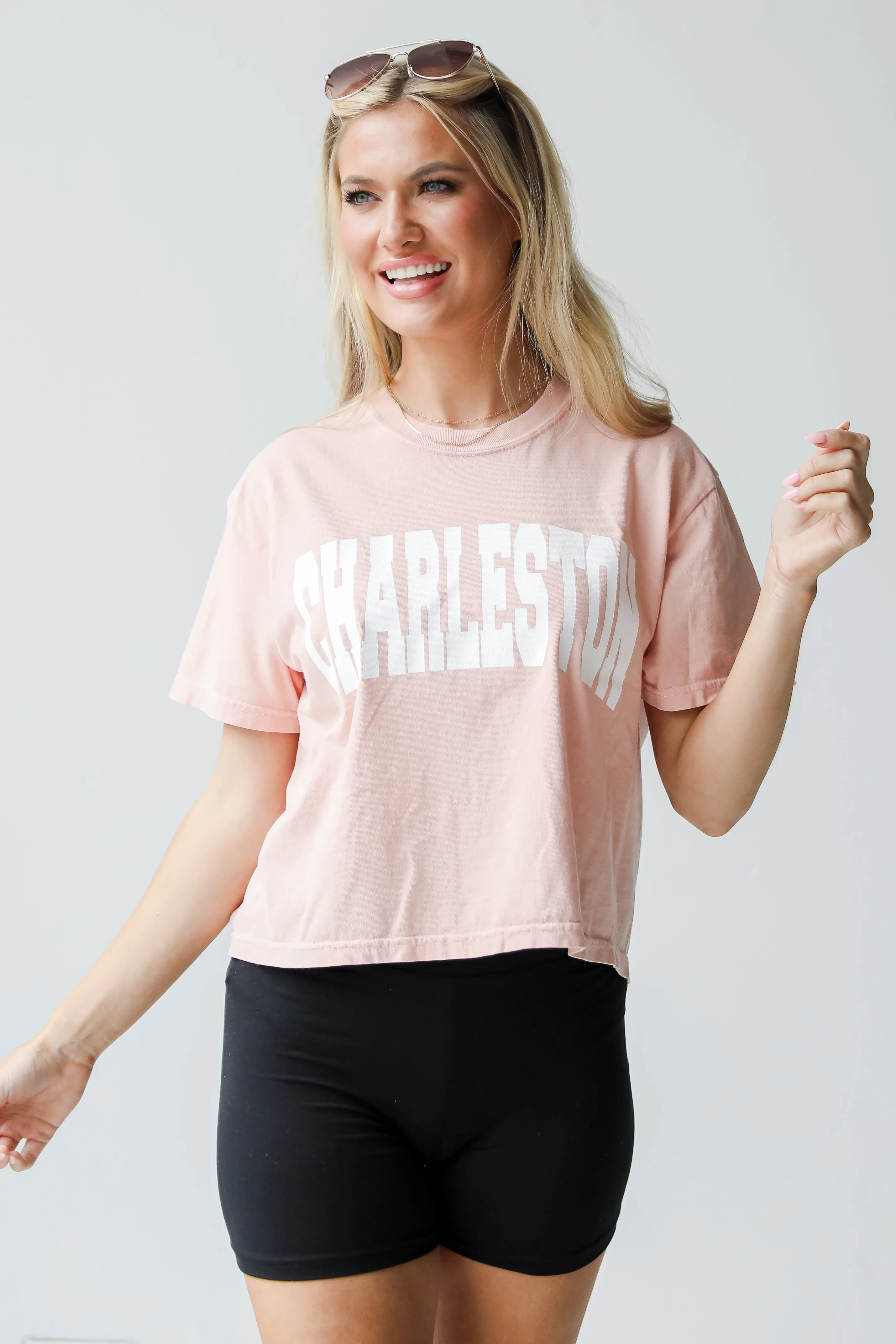 Peach Charleston Cropped Tee