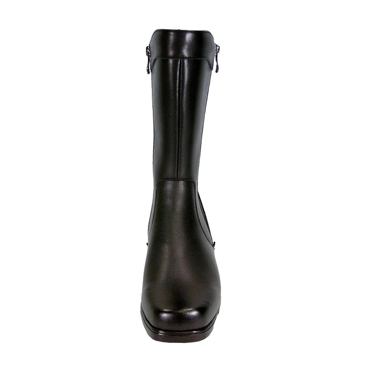 PEERAGE Athena Women's Wide Width Leather Boots with Double Zipper