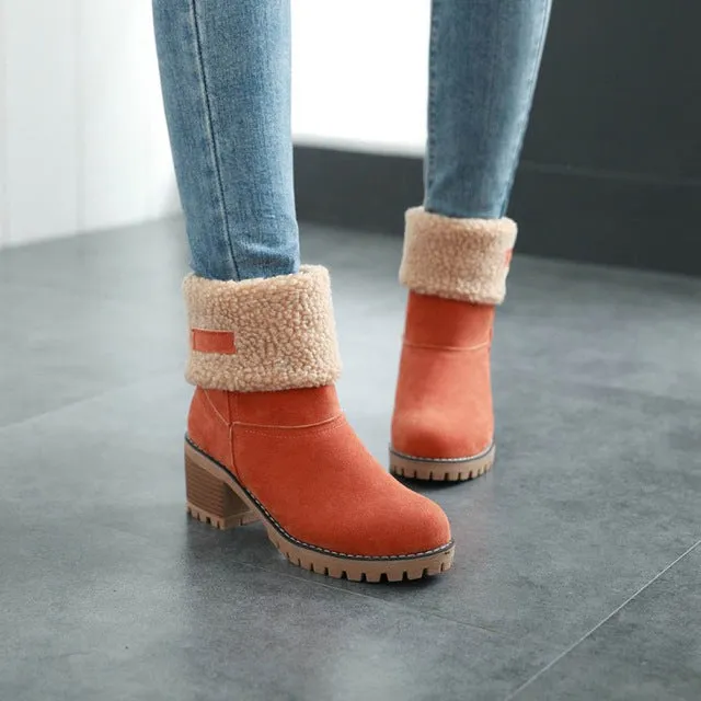 Plus Size Martin Snow Boots Short Bootie Footwear