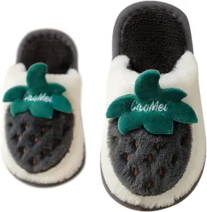 Pretty Slippers for Kids Cartoon Strawberry Pattern Bedroom Slippers For Kids Cotton Slippers Baby Girl Shoe