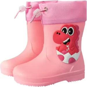 Rubber Rain Boots for Toddler Girls Boys Waterproof Kids Rain Boots with Handles Toddler Rain Boots Size 7