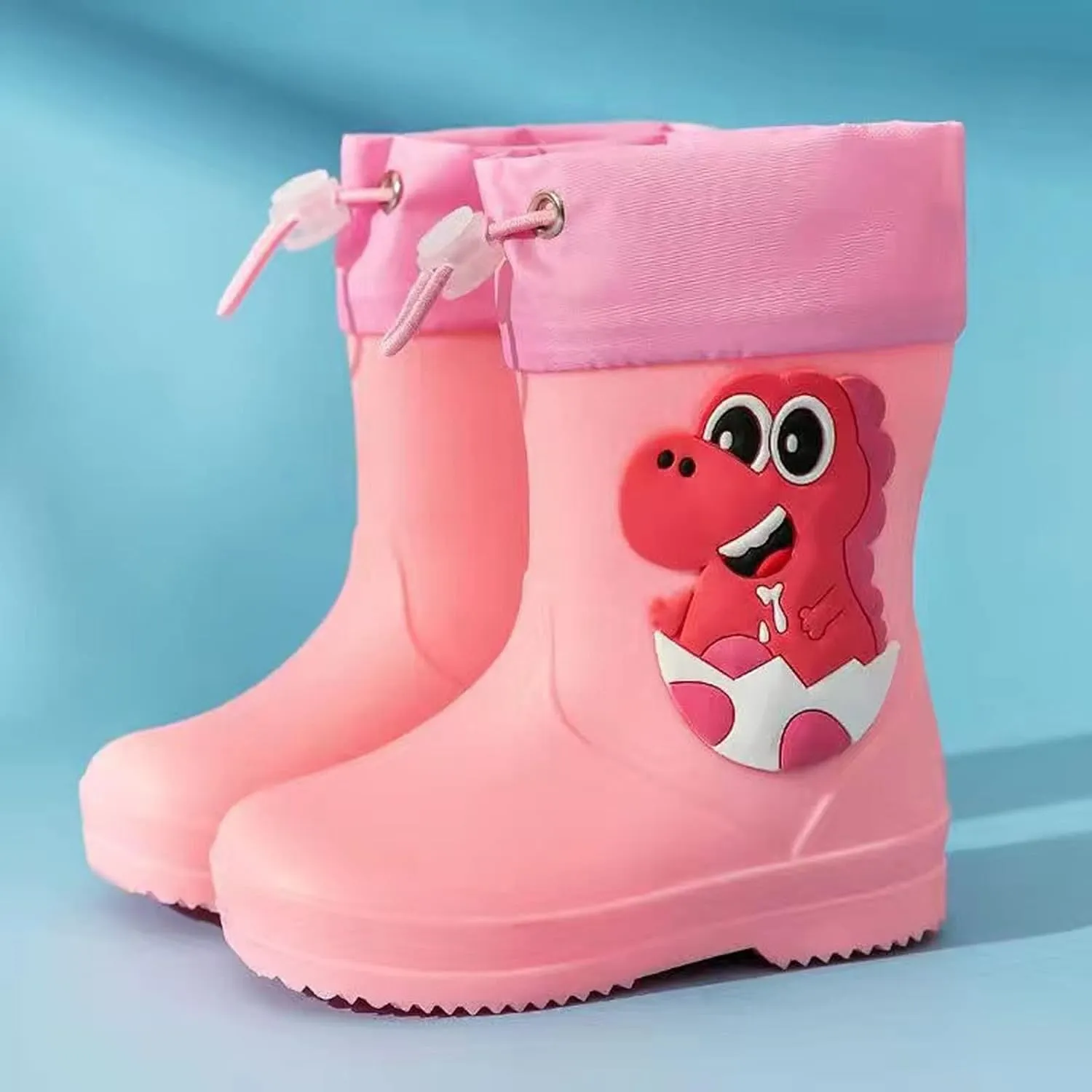 Rubber Rain Boots for Toddler Girls Boys Waterproof Kids Rain Boots with Handles Toddler Rain Boots Size 7