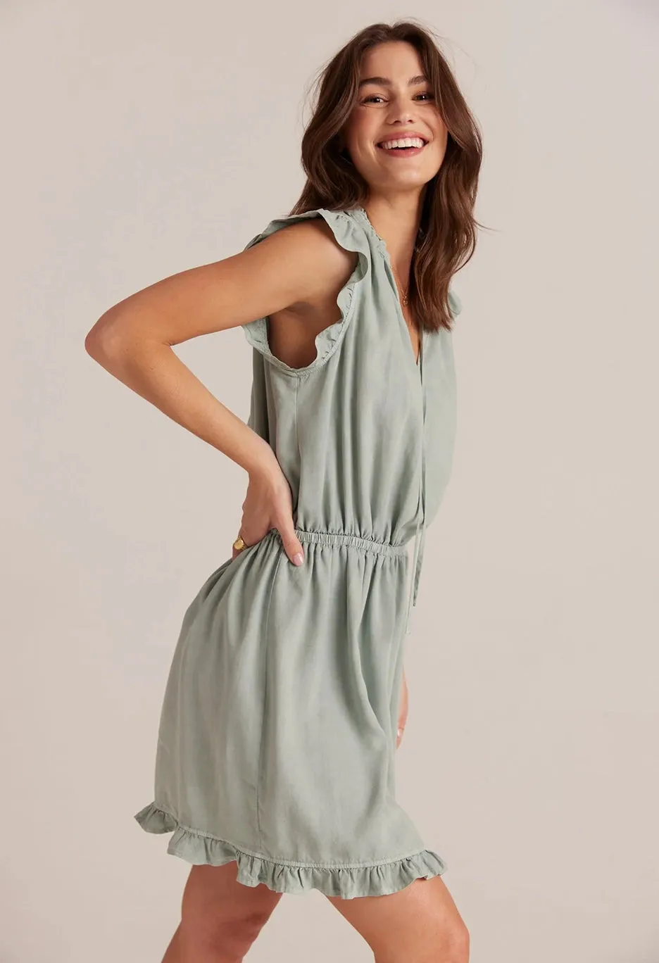Ruffle Sleeve Mini Dress