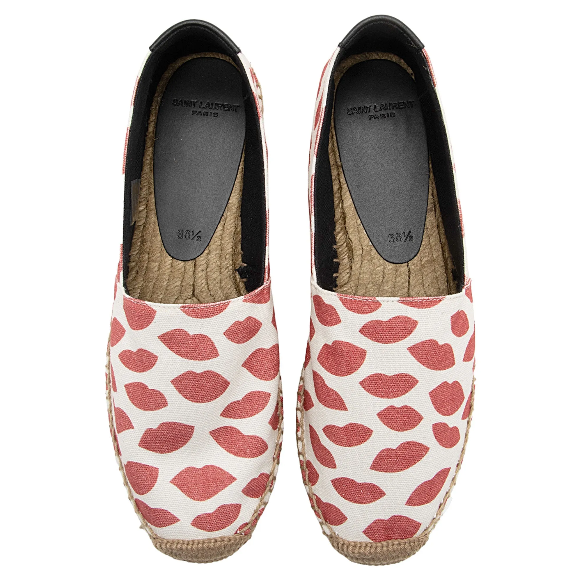 Saint Laurent Canvas Lip Print Espadrilles