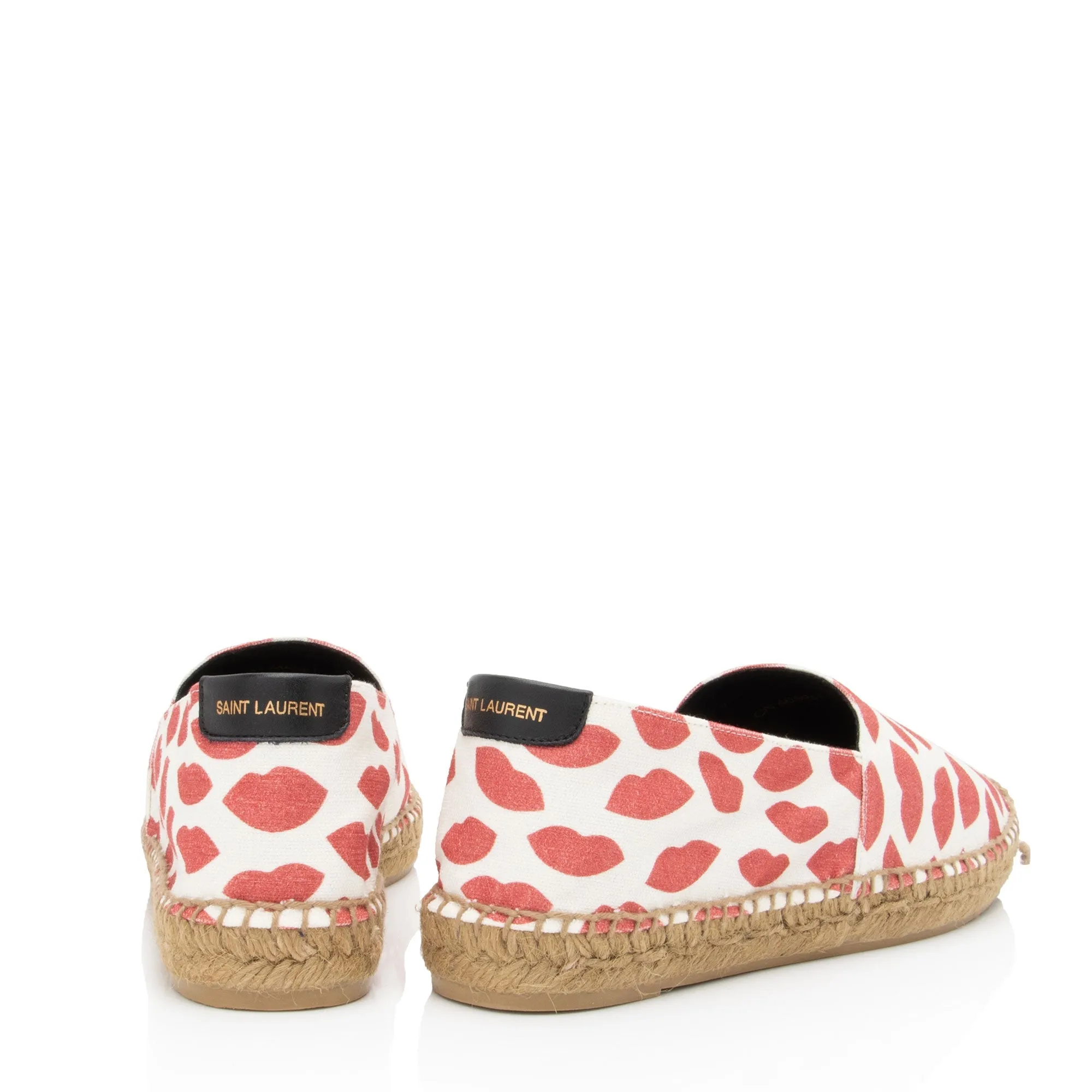 Saint Laurent Canvas Lip Print Espadrilles