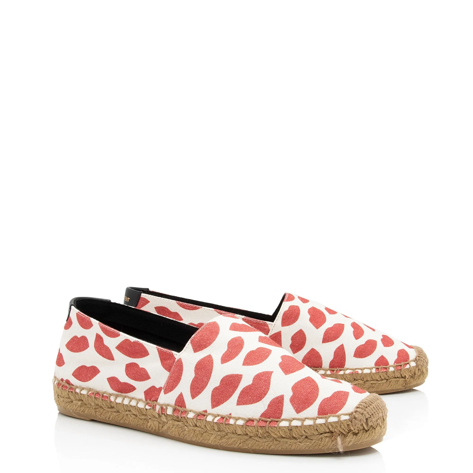 Saint Laurent Canvas Lip Print Espadrilles