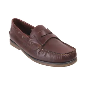 Samuel Windsor - 70 Big Size Wide Width Brown Leather Slip-On Loafer For Men