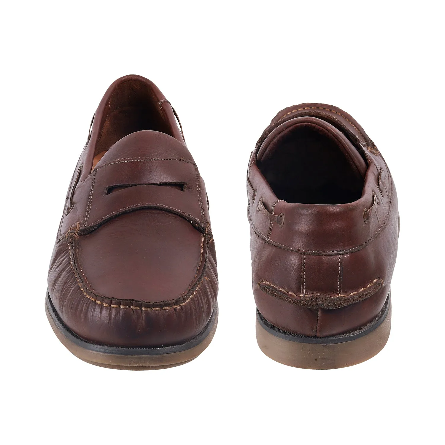 Samuel Windsor - 70 Big Size Wide Width Brown Leather Slip-On Loafer For Men
