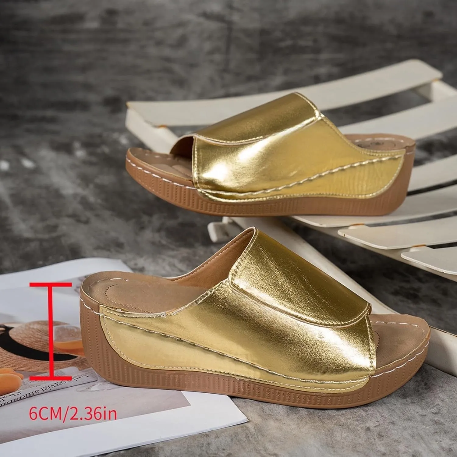 Sandals for Women 2025 Casual Width Wedge Sandals Summer Beach Vacation Breathable Orthopedic Walking Shoes Solid Color Trendy Dress Sandal Platform Slippers Shoes 2025