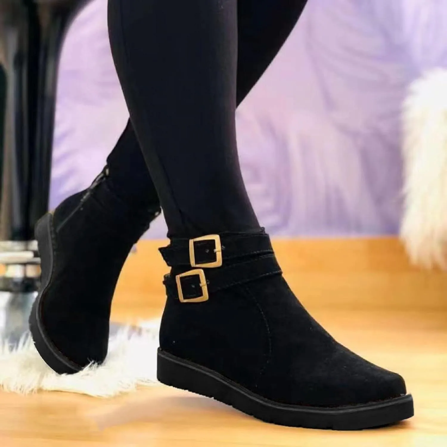 SBGMoSJ Ankle Boots for Women Wide Width Womens Black Lace Up Ankle Boots Low Heel Ankle Boots Wide Width for Women Light Brown Short Cowboy Boots for Women Women's Boots Ankle Blue