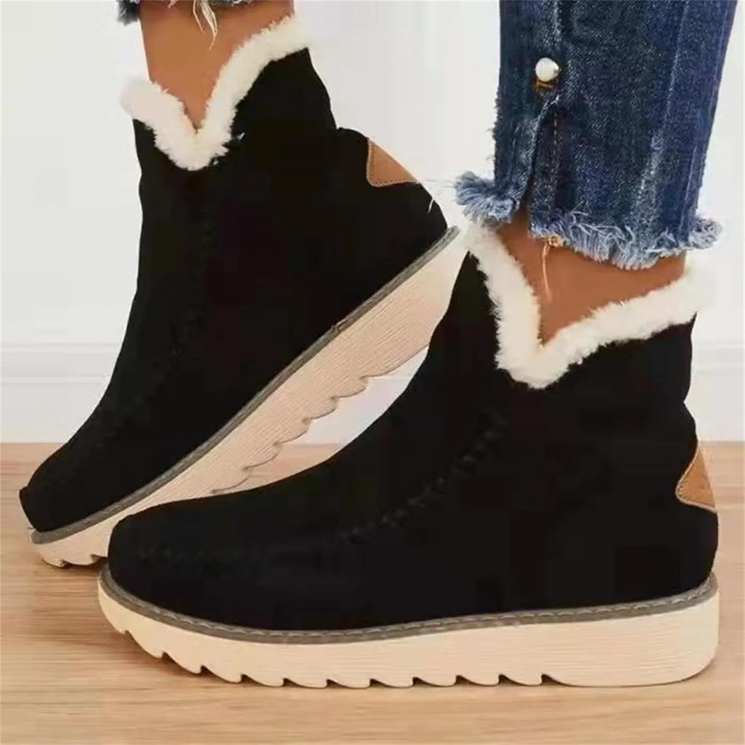 SBGMoSJ Snowboarding Boots Womens Womens Winter Boots Size 12 Wide Calf Winter Boots for Women Outdoor Boots Women Knee High Botas De Mujer Para El Frio Con Plataforma