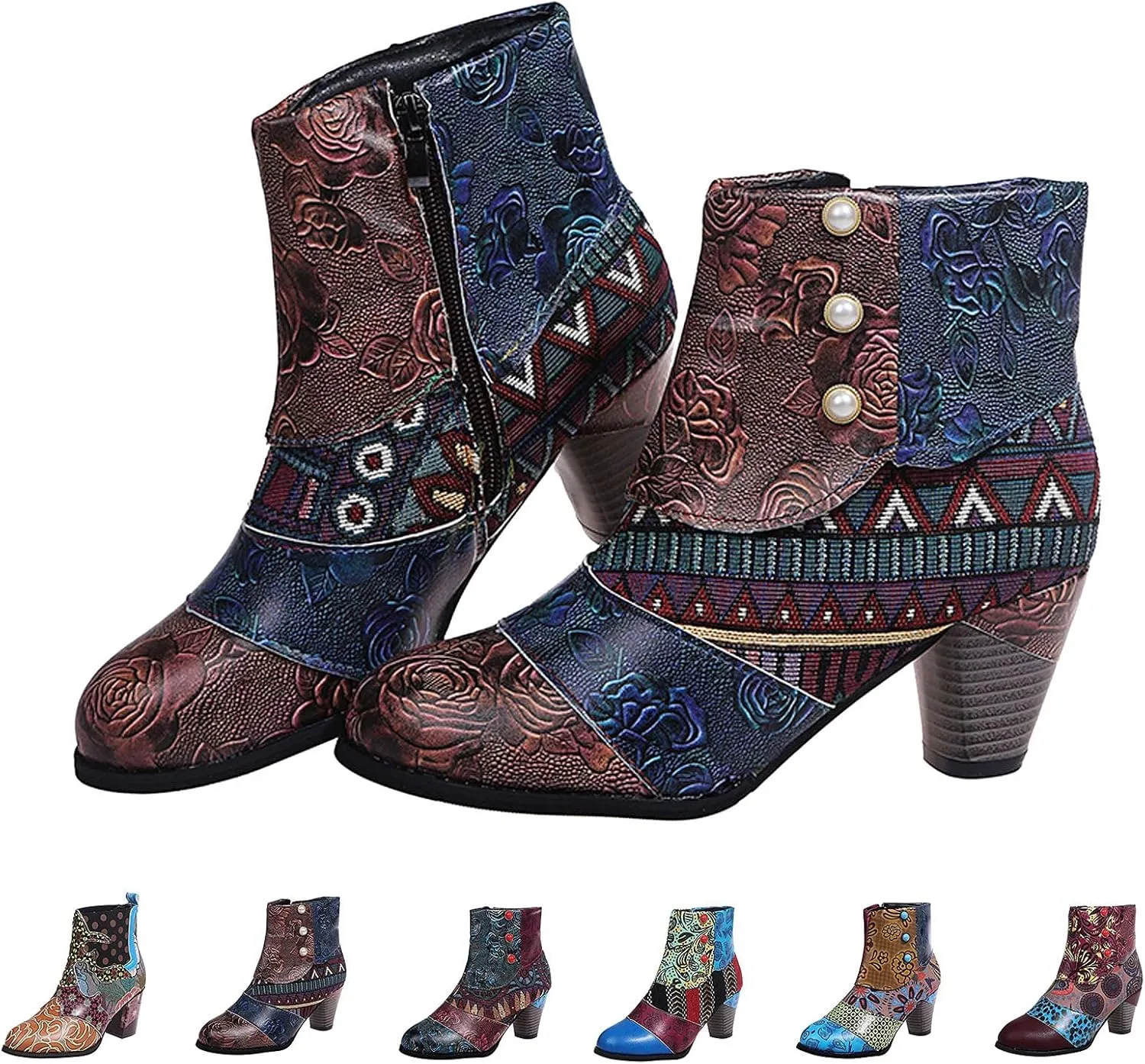 SBGMoSJ Women's Ankle Boots Low Heel Lace Up Fashion Booties White Ankle Boots for Women Sexy Ankle Boot for Women Wide Width Comfort Dress Booties for Women Low Heel Cutout Ankle Booties for Women