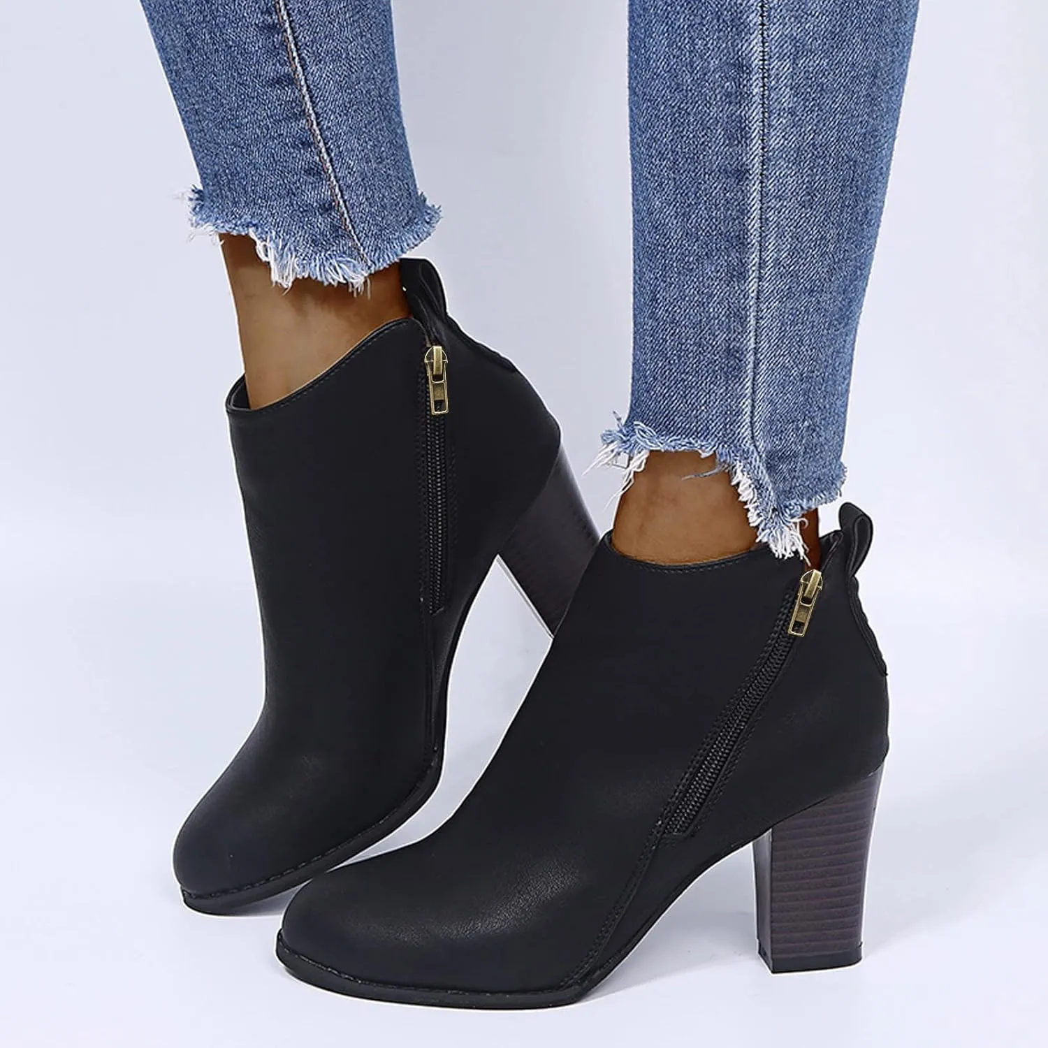 SBGMoSJ Womens Ankle Boots Low Heel Orthopedic Ankle Boots for Women Low Heel Comfort Womens Leather Ankle Boots Wide Width Wide Width Shoes for Women Mules Cowboy Boots for Women Booties Ankle