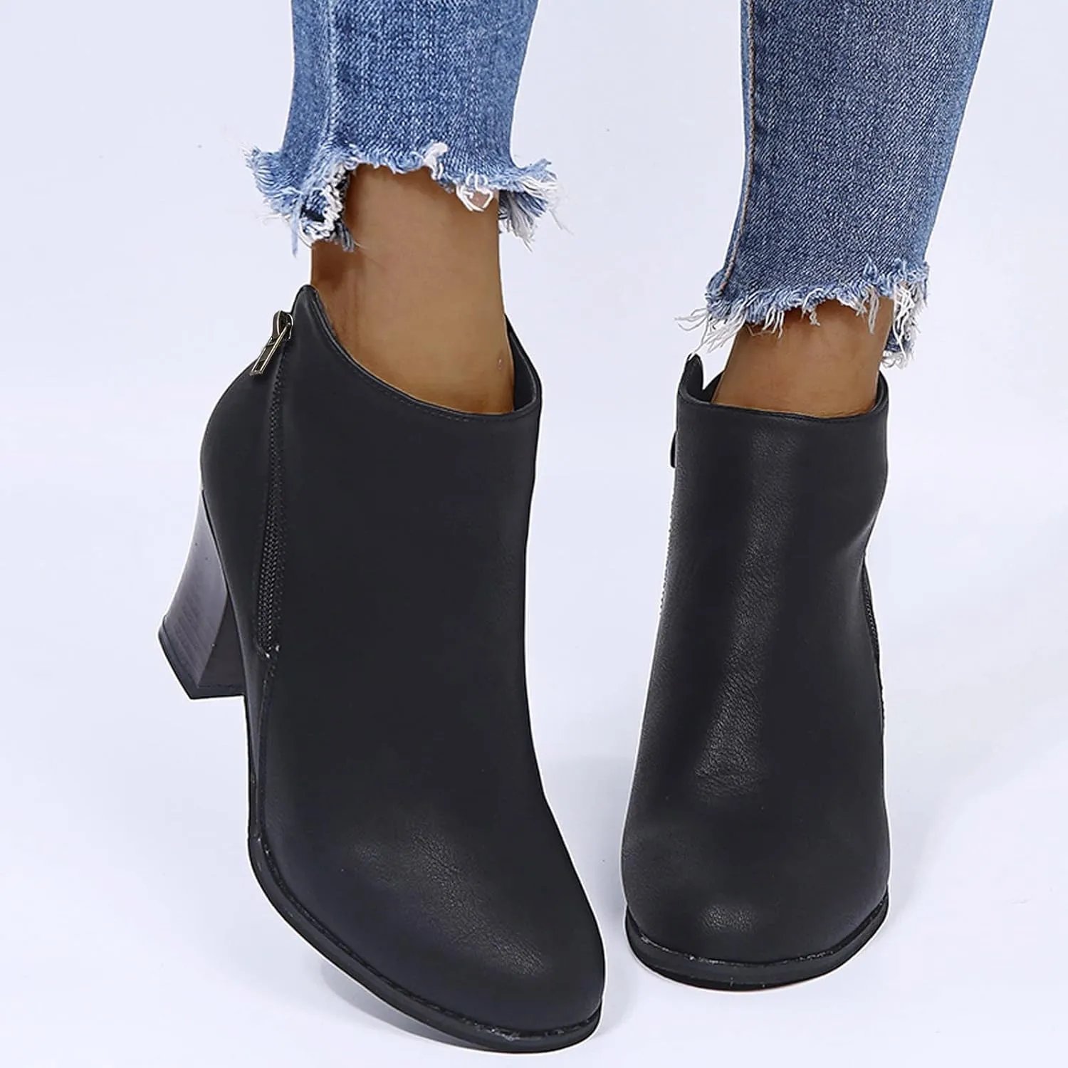 SBGMoSJ Womens Ankle Boots Low Heel Orthopedic Ankle Boots for Women Low Heel Comfort Womens Leather Ankle Boots Wide Width Wide Width Shoes for Women Mules Cowboy Boots for Women Booties Ankle