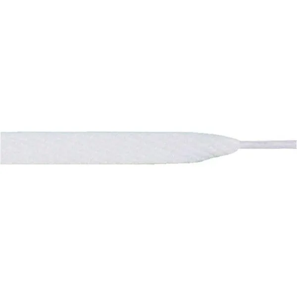 Skateboard Flat 1/2" - White (12 Pair Pack) Shoelaces