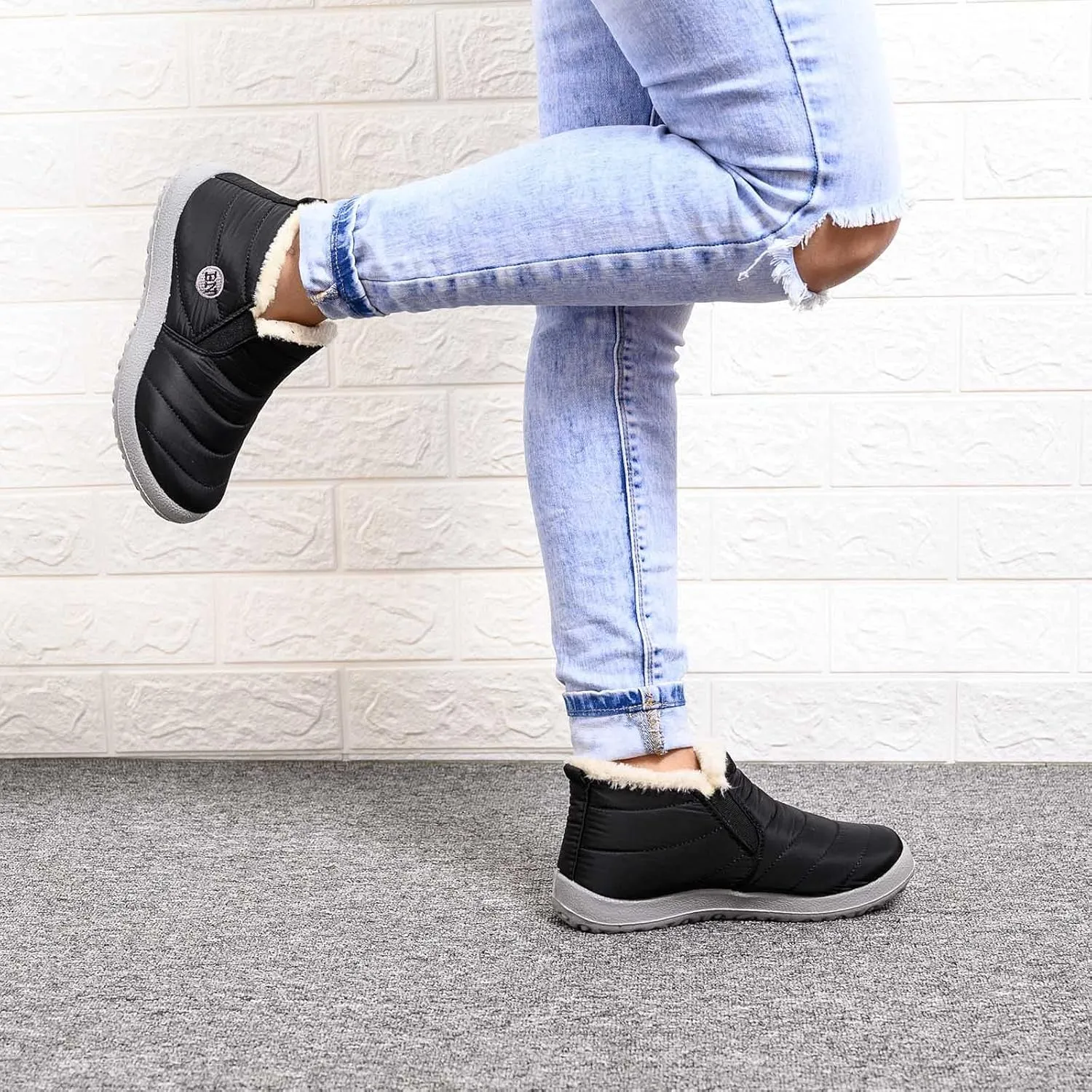 Snow Boot for Women Women's Mid Calf Snow Boots Waterproof Womens Size 12 Wide Snow Boots Chunky Heel Winter Boots for Women Womens Tall Winter Boots
