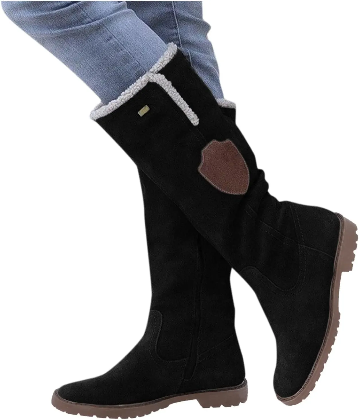 Snow Boots for Women Cute Waterproof Winter Walking Boots for Women Waterproof Winter Brown Fur Boots for Women Waterproof Womens Winter Snow Walking Shoes Botas De Frio Para Mujer Bajita