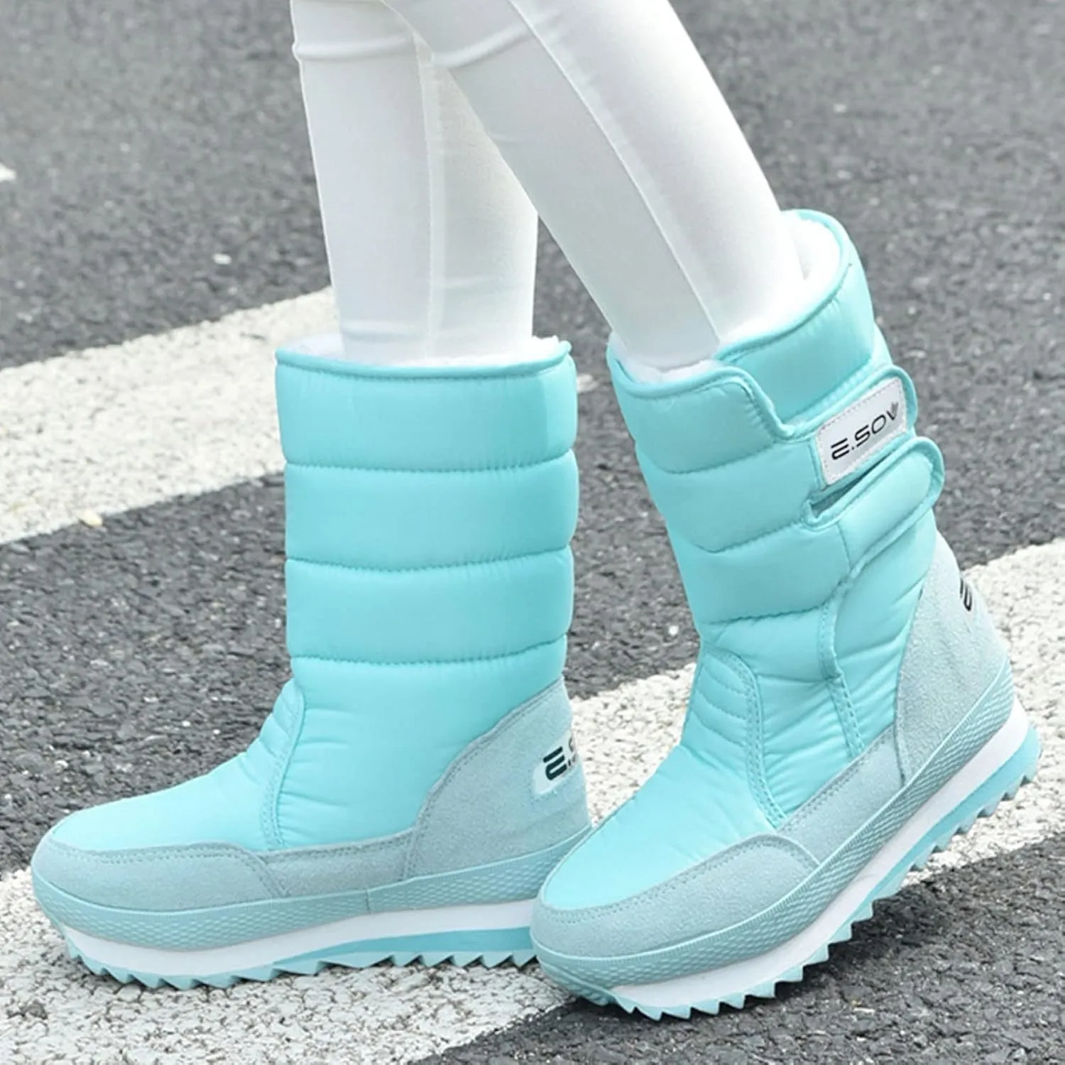 Snow Winter Boots for Women 9 1/2 Wide Zipper Up Waterproof Womens Snow Boots Wide Ladies Winter Boots Waterproof Cold Weather Women's Winter Boots Wide Width Botas De Nieve Para Mujer Elegantes