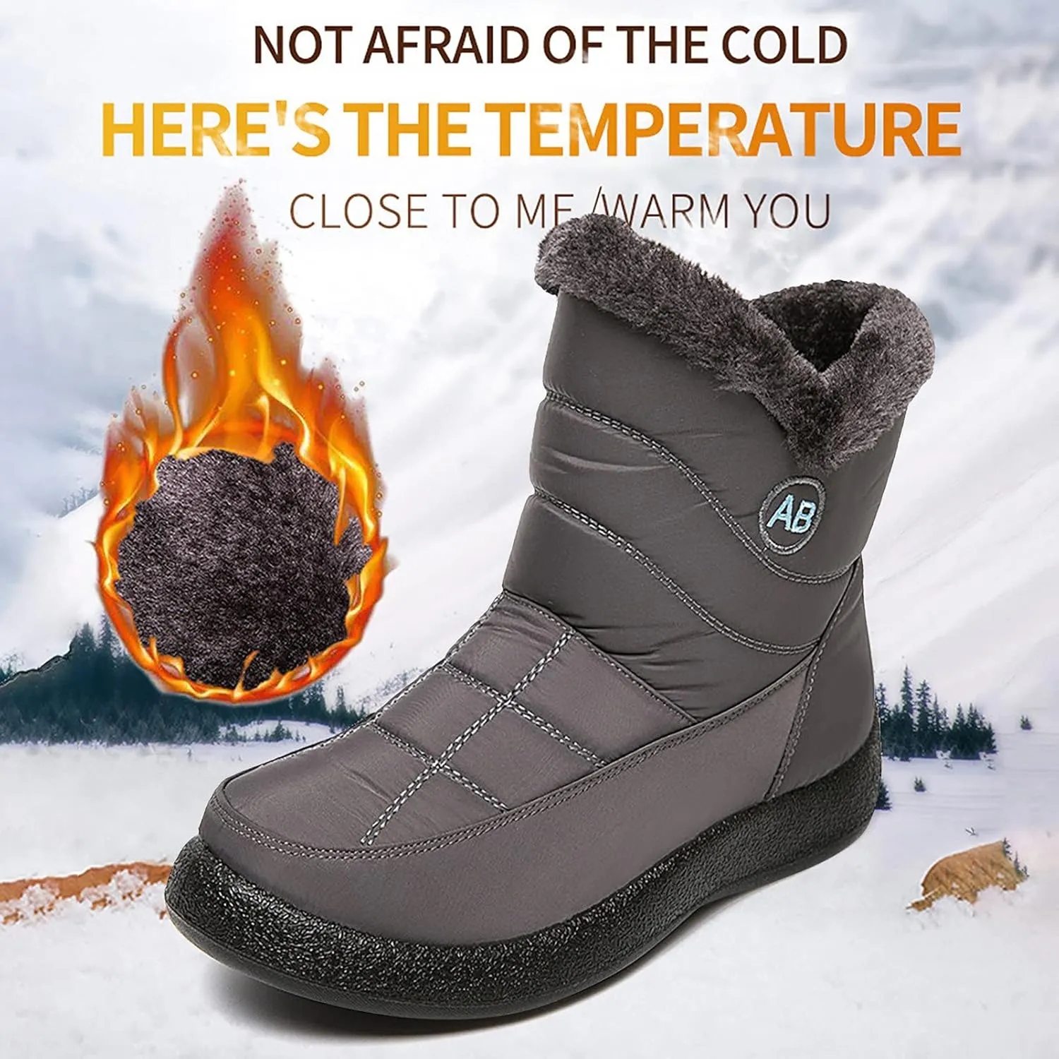 Snowboarding Boots Womens Black Womens Waterproof Snow Boots Tall Waterproof Snow Boots Women Pull on Women's Winter Booties and Ankle Boots Womens Winter Ankle Boots