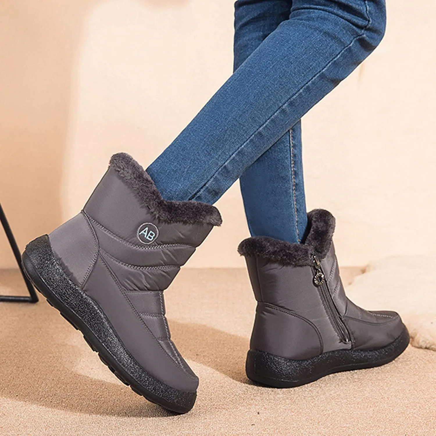 Snowboarding Boots Womens Black Womens Waterproof Snow Boots Tall Waterproof Snow Boots Women Pull on Women's Winter Booties and Ankle Boots Womens Winter Ankle Boots