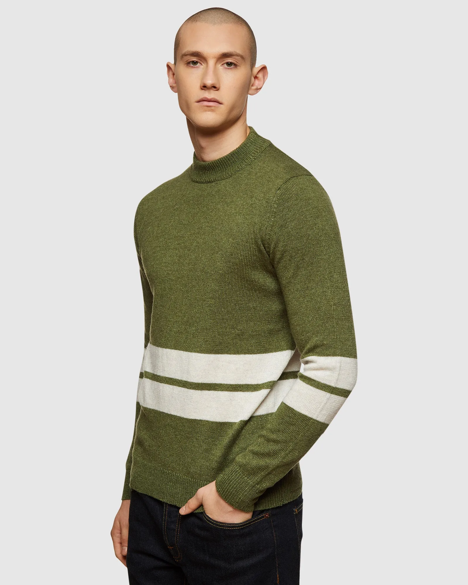 Theo Striped Lambswool Crew Neck