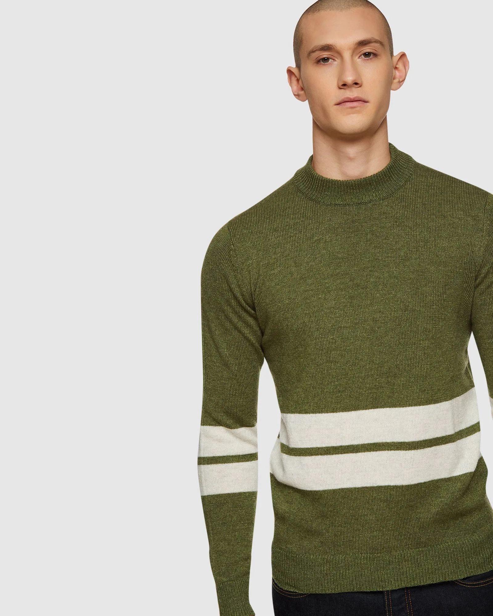 Theo Striped Lambswool Crew Neck