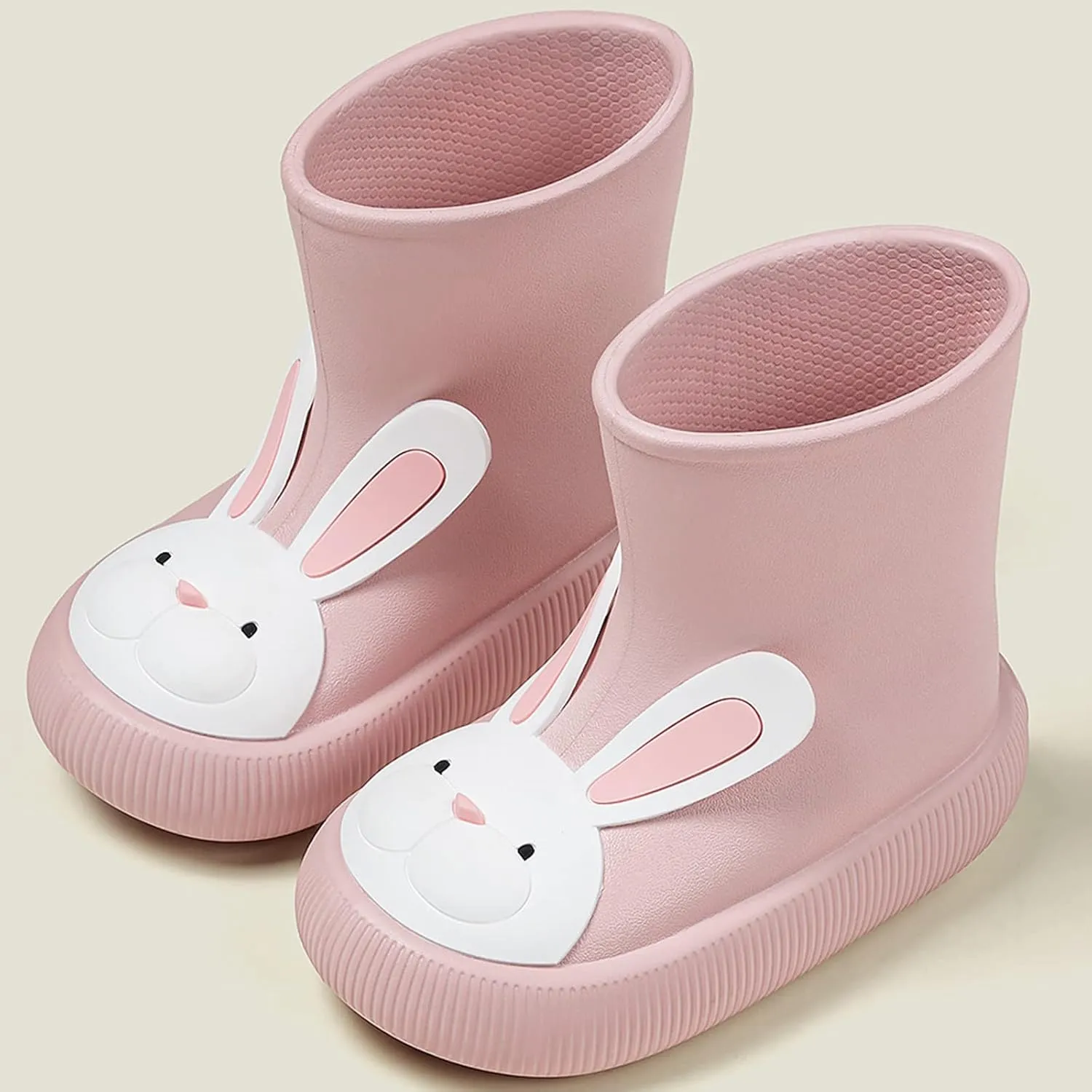Toddler Boys Girls Cartoon Rabbit Rain Boots Kids Rubber Bottom Non-slip Classic Water Shoes