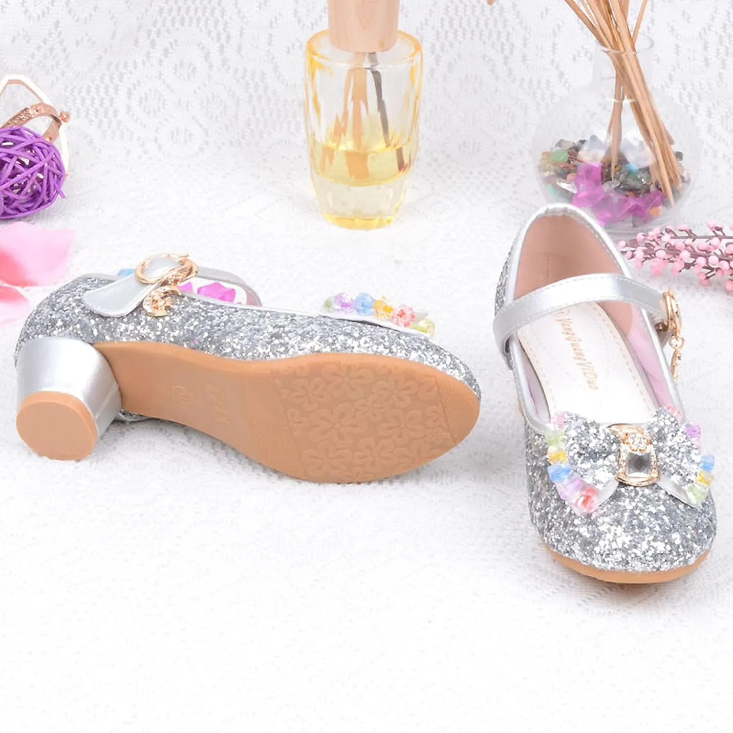 Toddler Girl Dress Shoes Kids Bowknot Girls Sandals Shoes Single Crystal Princess Bling Pearl Infant Baby White Shoes