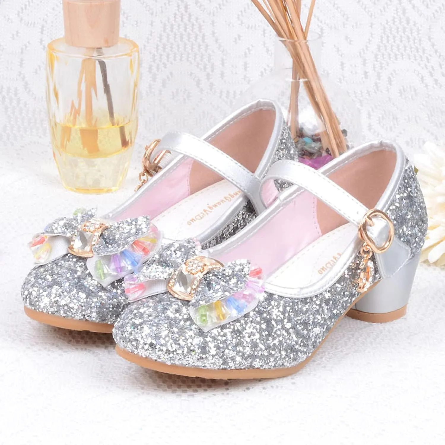 Toddler Girl Dress Shoes Kids Bowknot Girls Sandals Shoes Single Crystal Princess Bling Pearl Infant Baby White Shoes