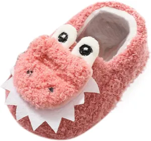 Toddler Girl Dressing Shoes Baby Shoes Floor Thickened in Winter Children Cartoon Boys Canvas Slip on Shoes