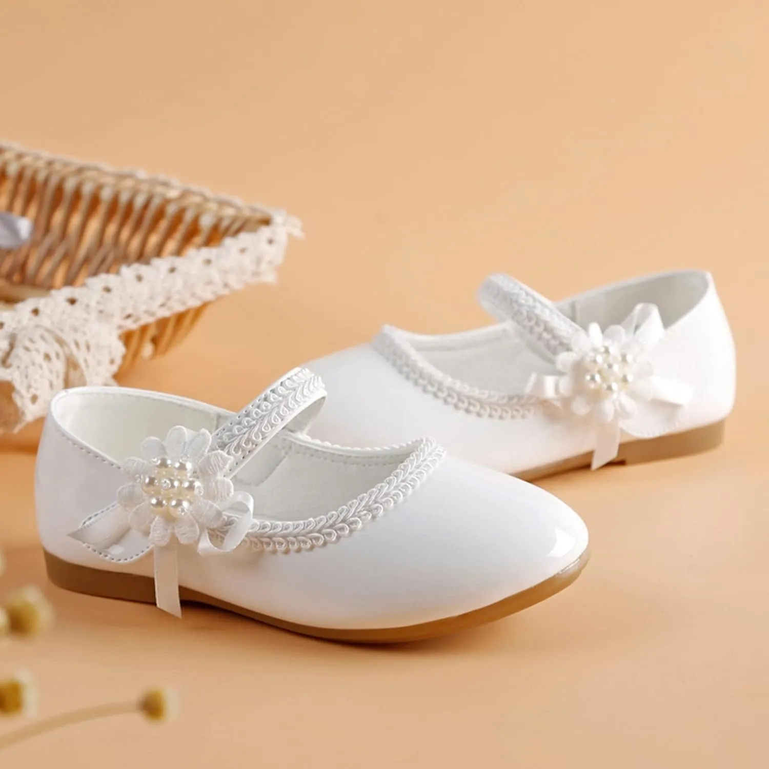 Toddler Girls Dress Shoes Mary Jane Ballet Flats Flower Girl School Party Wedding Shoes with Mary Jane Shoes Girls