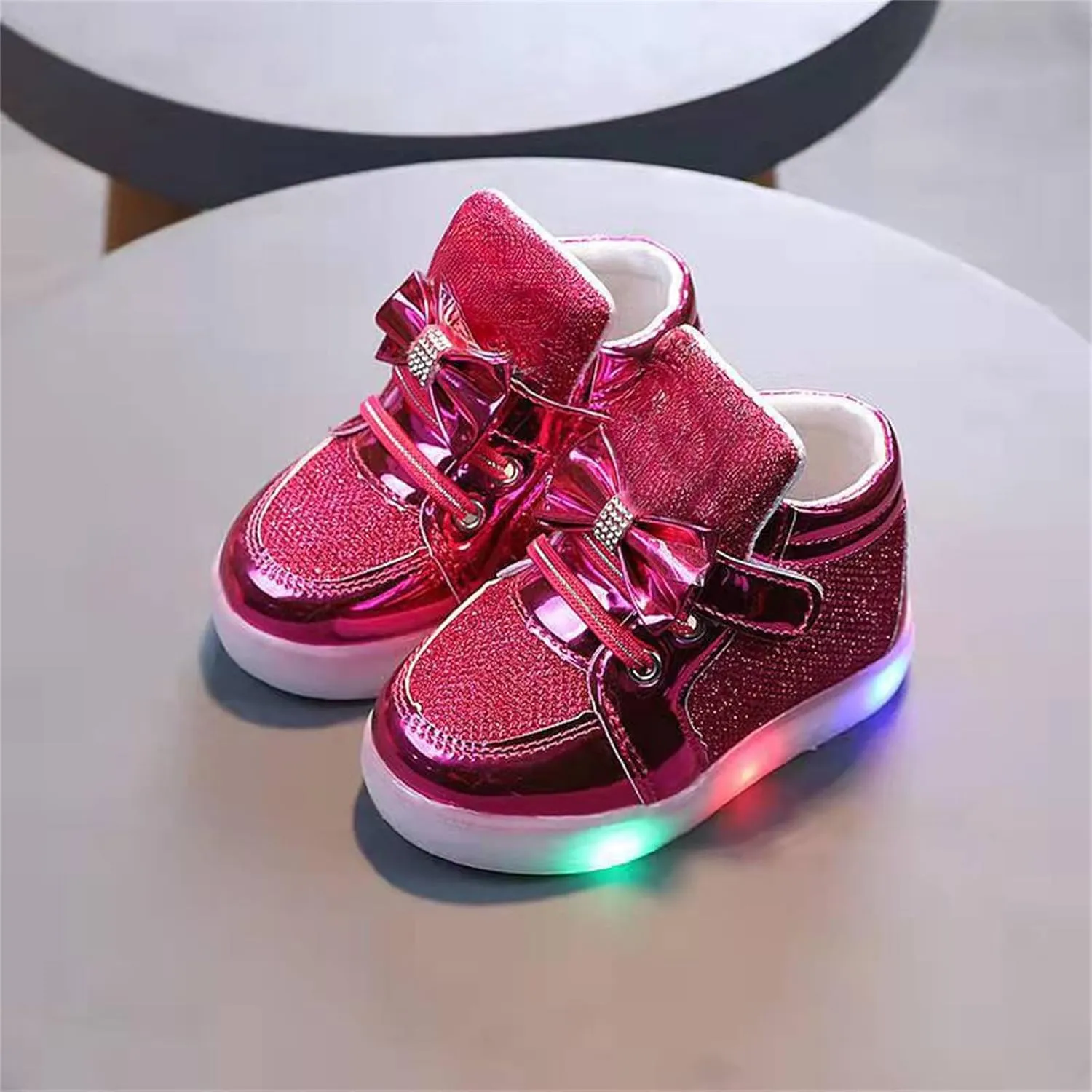 Toddler Glitter Sneakers Lace Strap Sequins Sparkle Ankle Sport Shoes Baby Boys Girls First Walking Non Slip Shoes