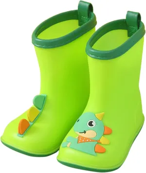 Toddler Kids Cartoon Animal Print Rain Boots Baby Water Shoes EVA Soft Outdoor Kids Rain Boots for Boys Girls