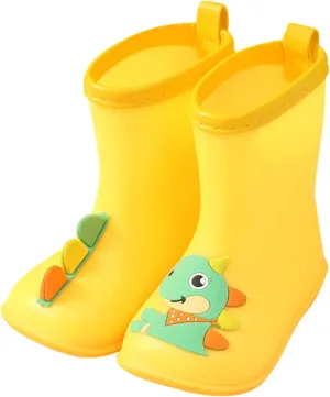 Toddler Kids Cartoon Animal Print Rain Boots Baby Water Shoes EVA Soft Outdoor Kids Rain Boots for Toddler Girl Fashion