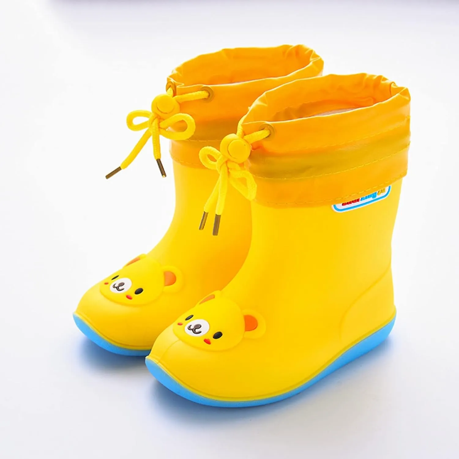 Toddler Kids Rain Boots Fashion Baby Easy On Rain Shoes Cute Cartoon Bear Print Rain Boots Girls Fancy Boots