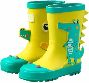 Toddler Kids Rain Boots Shoes Boys Girls Water Shoes Baby Cartoon Dinosaur Print Summer Fall Rain Boots Toddler Booties