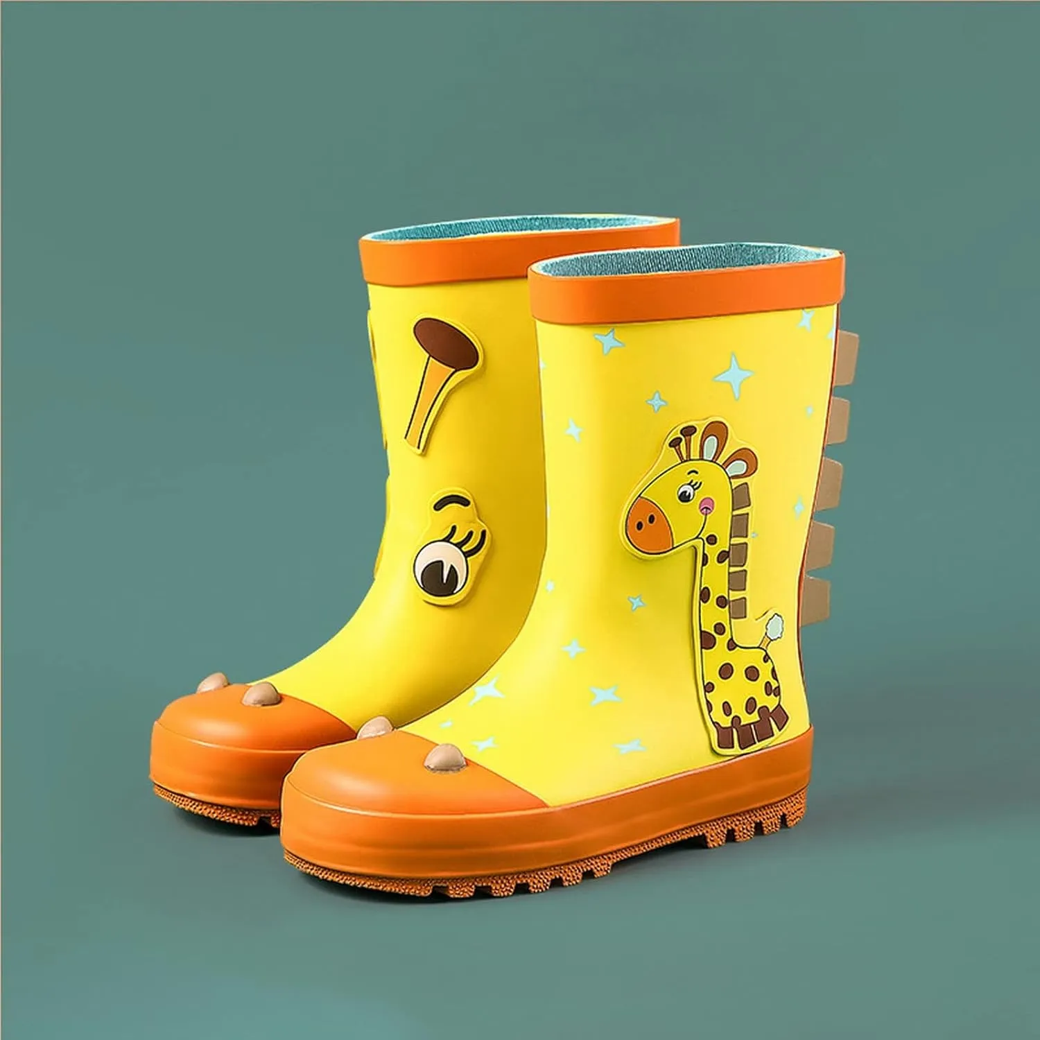 Toddler Kids Rain Boots Shoes Boys Girls Water Shoes Baby Cartoon Dinosaur Print Summer Fall Rain Boots Toddler Booties